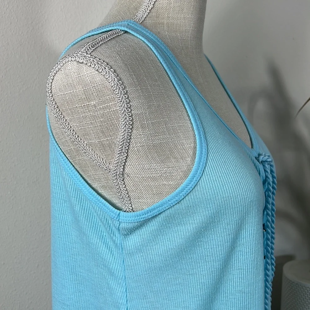Ocean Drive M Blue Ribbed Tank - Picture 7 of 13